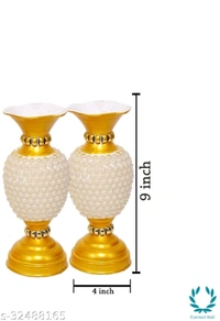 Rapidflue Handcrafted Full Moti Gold Iron Flower Vase - 2